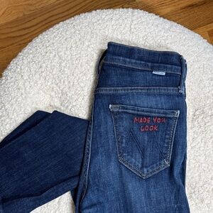 MOTHER The Dazzler in Clean Sweep with embroidered rear pocket 25